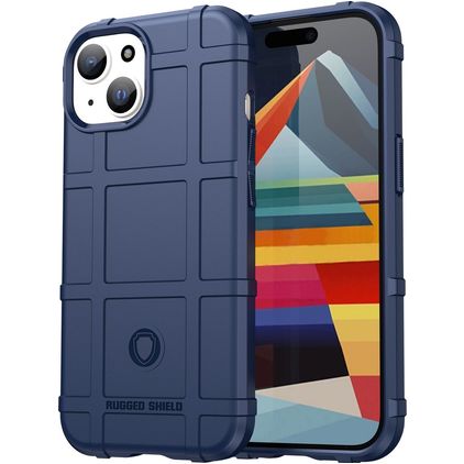 Mobigear Rugged Shield iPhone 15 TPU flexible Carcasa Antigolpes - Azul