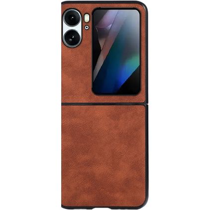 Mobigear Excellent OPPO Find N2 Flip Funda Plástico rígido Carcasa - Marrón