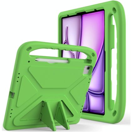 Mobigear AeroArmor iPad Air 13 polegadas (2026) Capa para crianças com pega + Suporte para caneta stylus - Verde