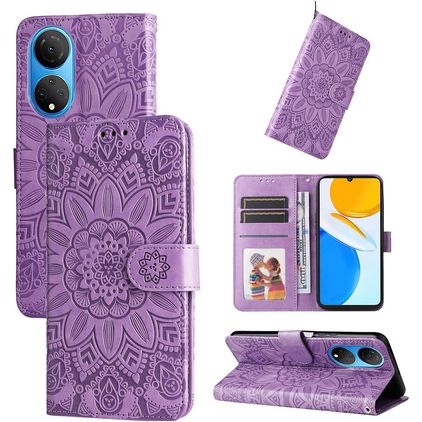 Mobigear Sunflower HONOR X7 Wallet case - Purple