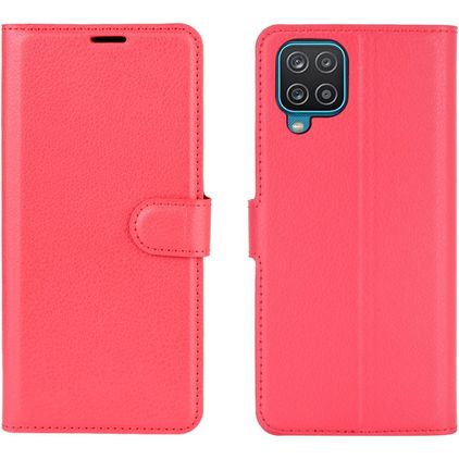 Mobigear Classic Samsung Galaxy A12 Pungetui med Seddelrum - Rød