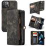 CaseMe 008 iPhone 13 Mini Funda tipo libro 2 en 1 con carcasa extraíble Cartera - Negro