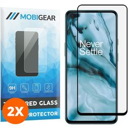 Mobigear Premium OnePlus Nord Glas Skærmbeskytter - Case Friendly - Sort (2-pak)