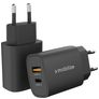 Mobilize Dual USB / USB-C Oplader Power Delivery 25W - Sort