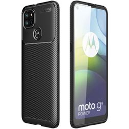 Mobigear Racing Motorola Moto G9 Power TPU flexible Carcasa - Negro