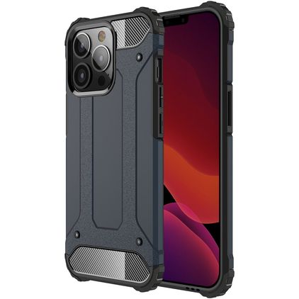 Mobigear Outdoor iPhone 13 Pro Max Funda Plástico rígido Carcasa Antigolpes - Azul marino