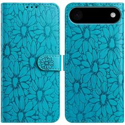 Mobigear Flowers iPhone Air Etui z klapką typu portfel - Niebieski