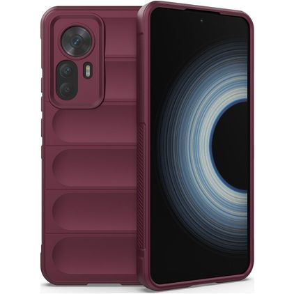 Mobigear Bumpy Xiaomi 12T Joustava TPU Suojakuori - Viininpunainen