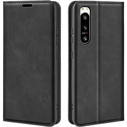 Mobigear Retro Slim Sony Xperia 5 IV Plånboksfodral med sedelfack - Svart
