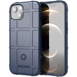 Mobigear Rugged Shield iPhone 13 Elastyczne TPU Etui plecki Wstrząsoodporne - Niebieski