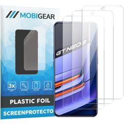 Mobigear Realme GT Neo 3 Película de ecrã em plástico - Compatível com capas (Pack de 3)