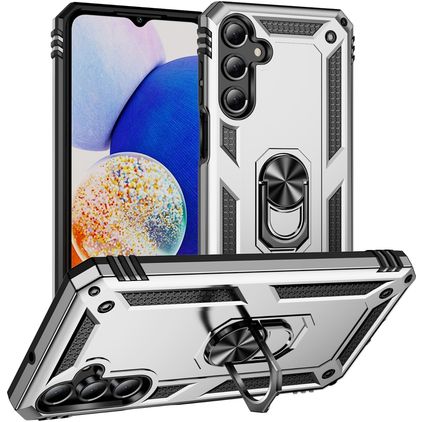 Mobigear Armor ring Samsung Galaxy A16 Hardcase Back cover Antiurto con anello - Argento