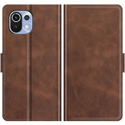 Mobigear Slim Magnet Xiaomi 11 Lite NE 5G Lompakkokotelo + Setelitasku - Ruskea