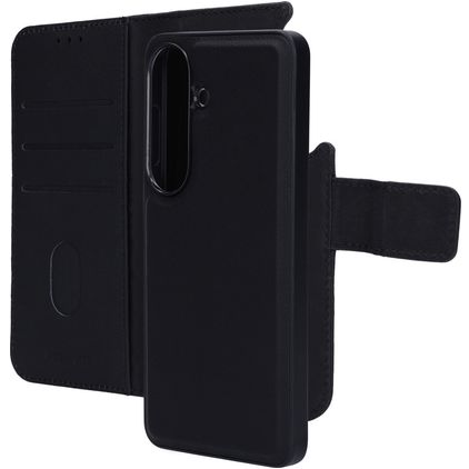 Mobiparts Samsung Galaxy S26 Aito nahka 2-in-1-lompakkokotelo irrotettavalla kuorella + Setelitasku - Musta