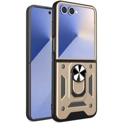 Mobigear Armor Ring Samsung Galaxy Z Flip 7 Funda Plástico rígido Carcasa Antigolpes con anillo - Dorado