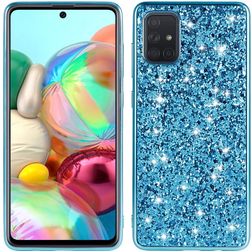 Mobigear Glitter Samsung Galaxy A73 Tvrdý plast Zadní kryt - Modrá