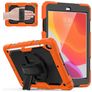 Mobigear SureGrip Xtreme iPad 7 (2019) Case Plastic / Silicone Back cover + Stylus Holder + Shoulder Strap + Stand - Black / Orange