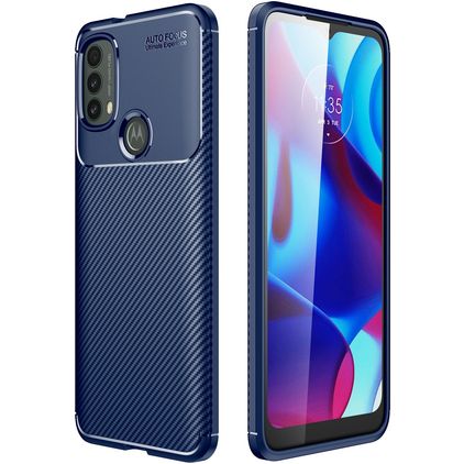 Mobigear Racing Motorola Moto E40 TPU flexível Capa traseira - Azul