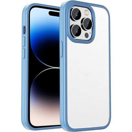 Mobigear Crystal iPhone 14 Pro Funda Plástico rígido Carcasa Antigolpes - Transparente / Azul