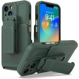 Mobigear Explorer iPhone 14 Plus Funda Plástico rígido Carcasa Antigolpes con soporte - Verde