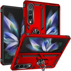 Mobigear Armor Ring Samsung Galaxy Z Fold 4 Funda Plástico rígido Carcasa Antigolpes con anillo - Rojo