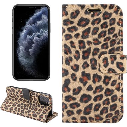 Mobigear Leopard iPhone 13 Mini Funda tipo libro Cartera - Amarillo
