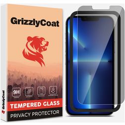 GrizzlyCoat Easy Fit AntiSpy iPhone 14 Plus Cristal templado Protector de pantalla Antiespía - Compatible con fundas + Marco de instalación
