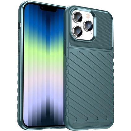 Mobigear Groove iPhone 14 Pro Max Elastyczne TPU Etui plecki - Zielony