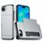Mobigear Card iPhone 16e Hard Case Back cover Shockproof with Card Holder - Silver