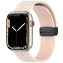 Mobigear Stripe Mag Correa Silicona Cierre magnético para Apple Watch - 42/41/40/38 mm - Blanco / Rosa