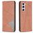 Mobigear Rhombus Slim Samsung Galaxy S25 Pungetui - Brun