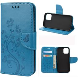 Mobigear Flowers iPhone 12 Mini Etui z klapką typu portfel - Niebieski