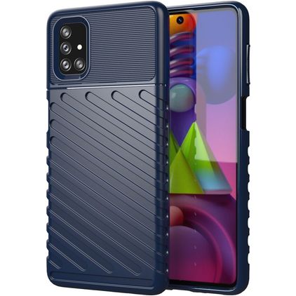 Mobigear Groove Samsung Galaxy M51 TPU flexible Carcasa - Azul