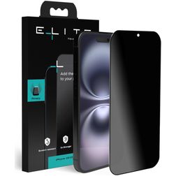 Elite iPhone 15 Vidro temperado Película de ecrã Privacidade - Compatível com capas - Preto