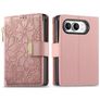 Mobigear Flowers iPhone Duo Cover a libro portafoglio - Rosa