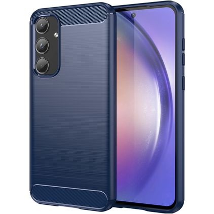 Mobigear Brushed Slim Samsung Galaxy A55 TPU flexible Carcasa - Azul