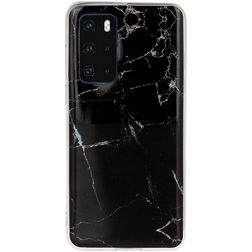 Mobigear Marble Huawei P40 Flexibel TPU Skal - Svart