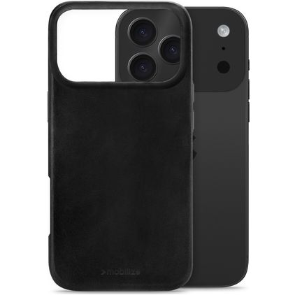 Mobilize Premium iPhone 17 Pro MagSafe Aito nahka Suojakuori - Musta