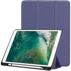 Mobigear Tri-Fold Gel iPad Pro 10,5 pulgadas (2017) TPU / Cuero sintético Funda tipo libro + Portalápices - Azul oscuro