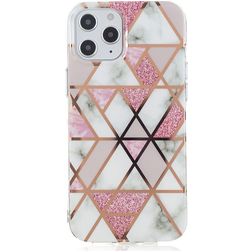 Mobigear Marble iPhone 12 Pro Max Elastyczne TPU Etui plecki - Różowy