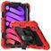 Mobigear SureGrip Xtreme iPad Mini 7 (2024) Plastica rigida / Silicone Back cover + Portapenna + Tracolla + Supporto - Nero / Rosso