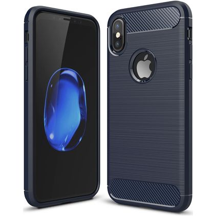 Mobigear Brushed Slim iPhone XR TPU flexível Capa traseira - Azul marinho