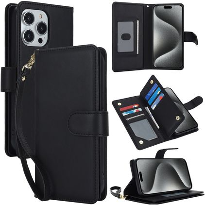 Mobigear Wallet iPhone 15 Pro Wallet case - Black