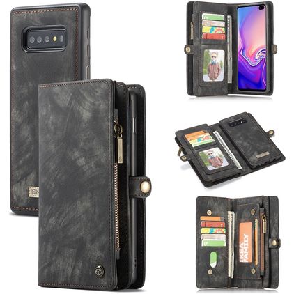 CaseMe 008 Samsung Galaxy S10 Case Detachable 2-in-1 Wallet Case Wallet - Black