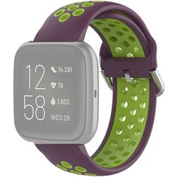 Mobigear Sport Plus Buckle Silicone Fitbit Versa 2 Strap Buckle closure - Green / Purple