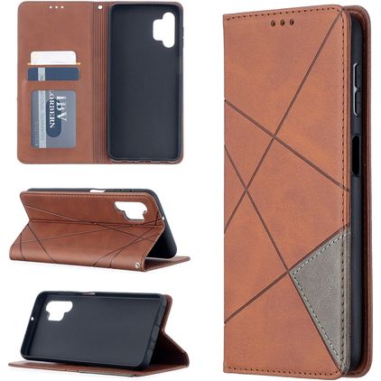 Mobigear Rhombus Slim Samsung Galaxy A32 5G Capa livro - Castanho