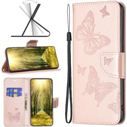 Mobigear Butterfly Nokia G11 Wallet case - Rose Gold