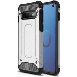 Mobigear Outdoor Samsung Galaxy S10 Hårdt Bagsidecover Stødsikkert - Sølv