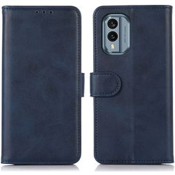 Mobigear Wallet Nokia X30 Lompakkokotelo + Setelitasku - Sininen