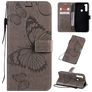 Mobigear Butterfly Xiaomi Redmi Note 8T Funda tipo libro Cartera - Gris